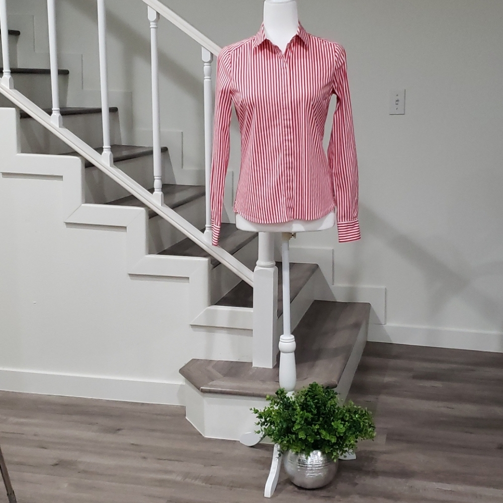 H&M Women Red/White Striped Shirt